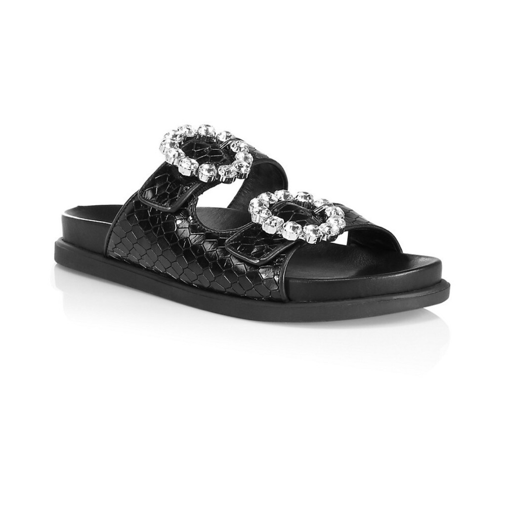 COPY - SCHUTZ Ariel crystal embelished snake skin Sandal